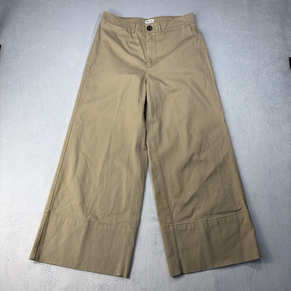 Madewell Langford Wide Leg Crop Pants Women's Size 27 Khaki Tan High Rise